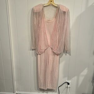 Vintage Judith Ann Creations Beaded Sequin Dress/Overlay